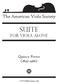 The American Viola Society. suite. for viola alone. Quincy Porter ( ) AVS Publications 008