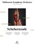 Scheherazade CONCERT PROGRAM. Master Series Thursday Thursday 1 October at 8pm Arts Centre Melbourne, Hamer Hall