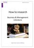 MBS Library Service. How to research. Business & Management Literature.