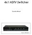 4x1 HDTV Switcher. Operation Manual. Y YPb Model: YPbPrSW-4P