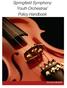 Springfield Symphony Youth Orchestras' Policy Handbook