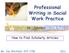 Professional Writing in Social Work Practice