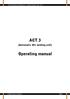 ACT 3. Operating manual