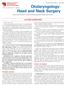 Otolaryngology- Head and Neck Surgery
