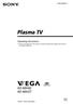 Plasma TV KE-MX42 KE-MX37. Operating Instructions Before operating the unit, please read this manual thoroughly and retain it for future reference.