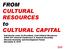 FROM CULTURAL RESOURCES to CULTURAL CAPITAL