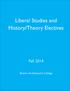 Liberal Studies and History/Theory Electives
