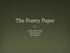You re kidding. Reading poetry Understanding poetry. Writing about poetry?!?