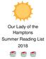 Our Lady of the Hamptons Summer Reading List 2018