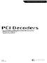PCI Decoders. Customizing PCI Decoder Drivers for Different Tuners. Application Note