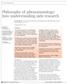 Philosophy of phenomenology: how understanding aids research