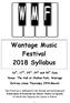 Wantage Music Festival 2018 Syllabus