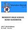 MONDOVI HIGH SCHOOL BAND HANDBOOK Edition Mr. Walk Director