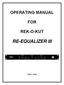 OPERATING MANUAL FOR REK-O-KUT RE-EQUALIZER III PRICE: $5.00