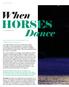 HORSES. When. Dance AN INTERVIEW WITH FREESTYLE COMPOSER TOM HUNT. by Danielle Demers
