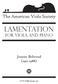 The American Viola Society. lamentation. for viola and piano. Jeanne Behrend ( ) AVS Publications 035