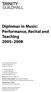 Diplomas in Music: Performance, Recital and Teaching