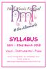 SYLLABUS. 16th 22nd March Vocal - Instrumental - Piano