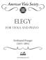 Elegy. for viola and piano. Ferdinand Praeger ( ) AVS Publications 031