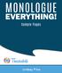 MONOLOGUE EVERYTHING! Sample Pages. Lindsay Price