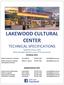 LAKEWOOD CULTURAL CENTER TECHNICAL SPECIFICATIONS