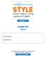 STYLE. Sample Test. School Tests for Young Learners of English. Form A. Level 1