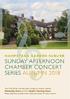 SUNDAY AFTERNOON CHAMBER CONCERT SERIES AUTUMN 2018