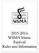 WSMA Music Festival Rules and Information