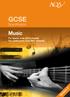 GCSE. Music. Specification. Version 2. For exams June 2010 onwards For certification June 2011 onwards
