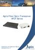 Agilis Fiber Optic Transceiver AFOT Series