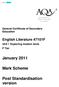 January Mark Scheme. Post Standardisation version. English Literature 47101F. General Certificate of Secondary Education