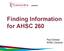 Finding Information for AHSC 260. Paul Grewal AHSC Librarian