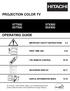 PROJECTION COLOR TV OPERATING GUIDE IMPORTANT SAFETY INSTRUCTIONS 2-3 FIRST TIME USE THE REMOTE CONTROL ON-SCREEN DISPLAY 45-71