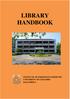 LIBRARY HANDBOOK INSTITUTE OF INDIGENOUS MEDICINE UNIVERSITY OF COLOMBO RAJAGIRIYA