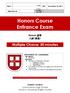 Honors Course Entrance Exam