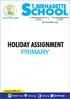 HOLIDAY ASSIGNMENT PRIMARY