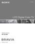 (1) LCD Digital Color TV. Operating Instructions KDL-22L Sony Corporation