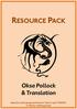 RESOURCE PACK. Oksa Pollock & Translation. Ideas for small group activities in Years 6 and 7 (P6/P7), or library reading groups