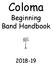 Coloma. Beginning Band Handbook