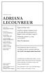 adriana lecouvreur New Production Opera in four acts