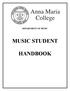 DEPARTMENT OF MUSIC MUSIC STUDENT HANDBOOK