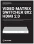 VIDEO MATRIX SWITCHER 8X2 HDMI 2.0