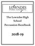 The Lowndes High School Percussion Handbook