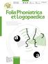 International Journal of Phoniatrics, Speech Therapy and Communication Pathology