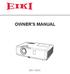 OWNER'S MANUAL EK-103X