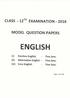 CLASS - 12th EXAMINATION MODEL QUESTION PAPERS ENGLISH