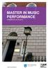 MASTER IN MUSIC PERFORMANCE