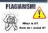 PLAGIARISM! What is it? How do I avoid it?