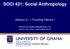 SOCI 421: Social Anthropology