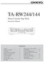 TA-RW244/144. Stereo Cassette Tape Deck. Instruction Manual CONTENTS